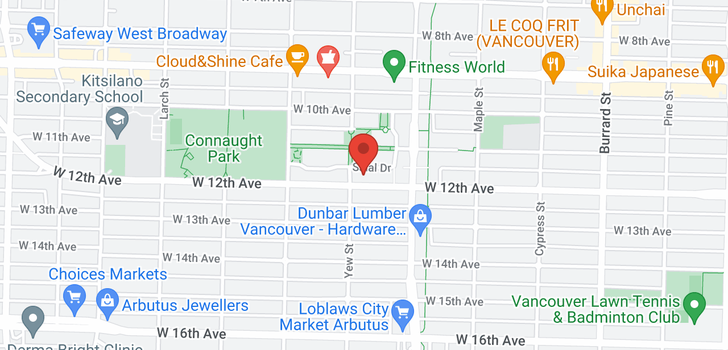 map of 309 2181 W 12TH AVENUE